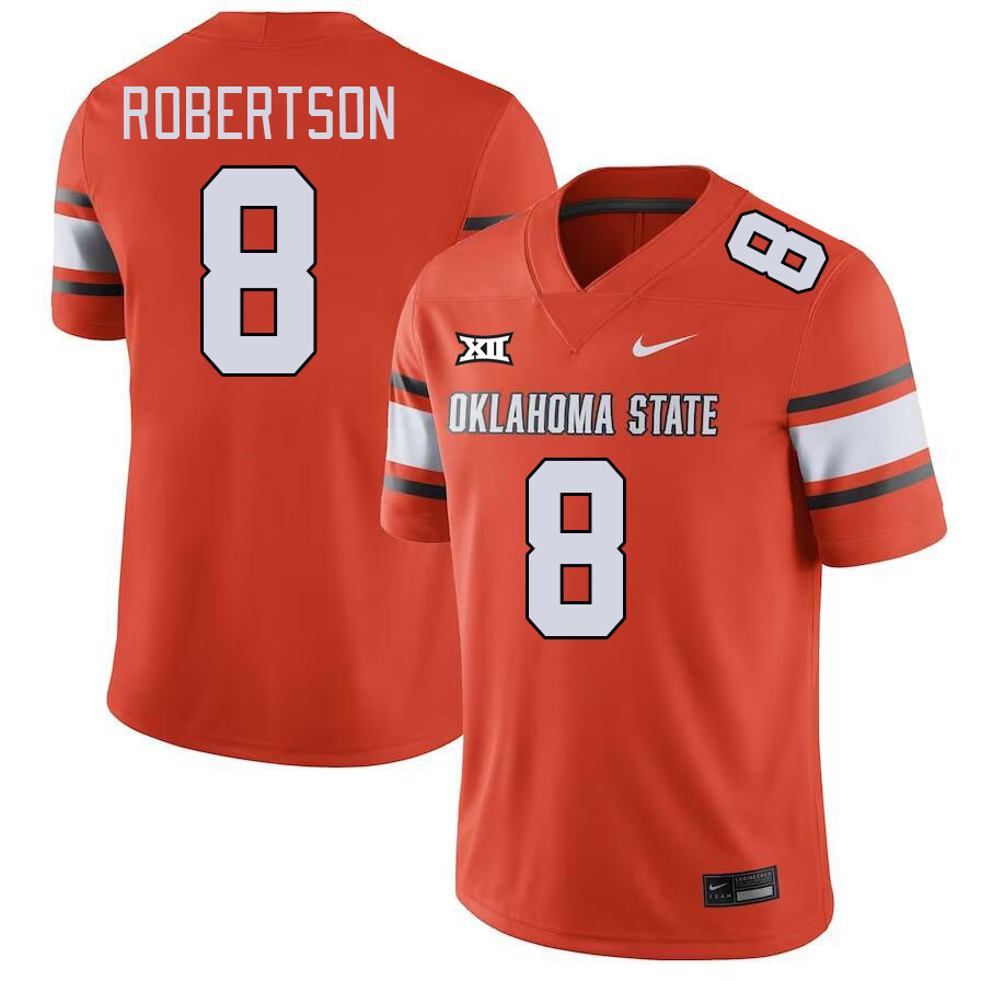 Men #8 Parker Robertson Oklahoma State Cowboys College Football Jerseys Stitched-Orange